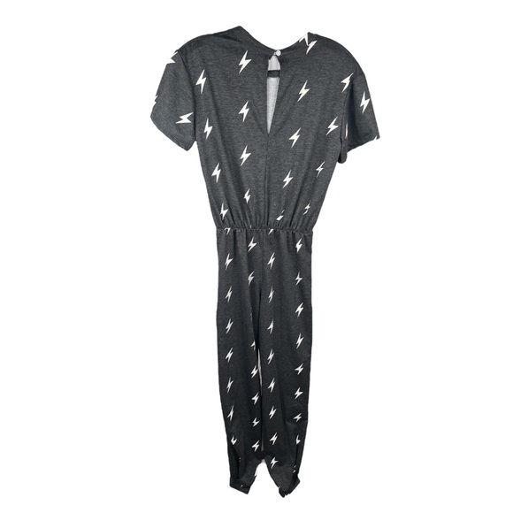 Venus Rules Lightening Bolt Jumpsuit Gray White Size XSmall - Picture 2 of 5